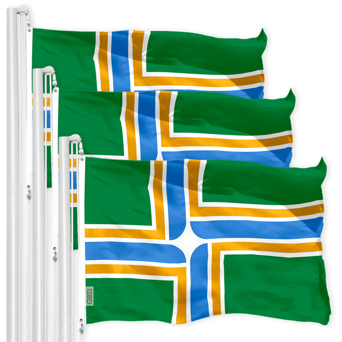 Portland City Flag 3x5 Ft 3-Pack 150D Printed Polyester By G128