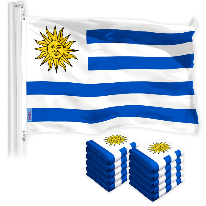 Uruguay Uruguayan Flag 3x5 Ft 10-Pack 150D Printed Polyester By G128