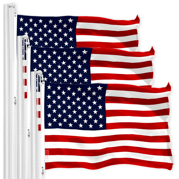 American USA Flag 3x5 Ft 3-Pack 150D Printed Polyester By G128