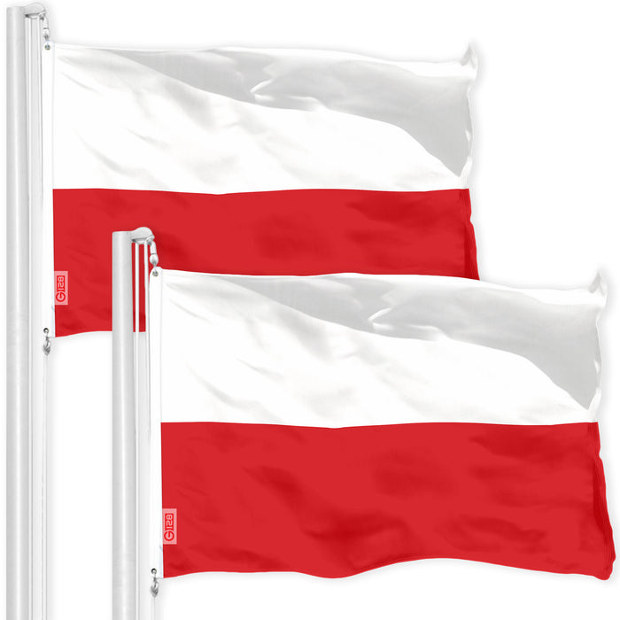 Poland Polish Flag 3x5 Ft 2-Pack 150D Printed Polyester By G128
