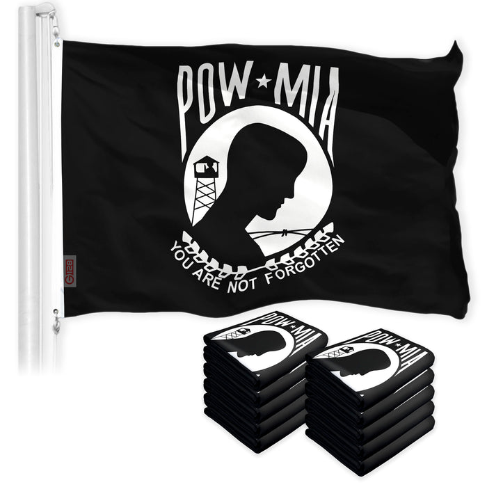 POW MIA Black Flag 3x5 Ft 10-Pack 150D Printed Polyester By G128
