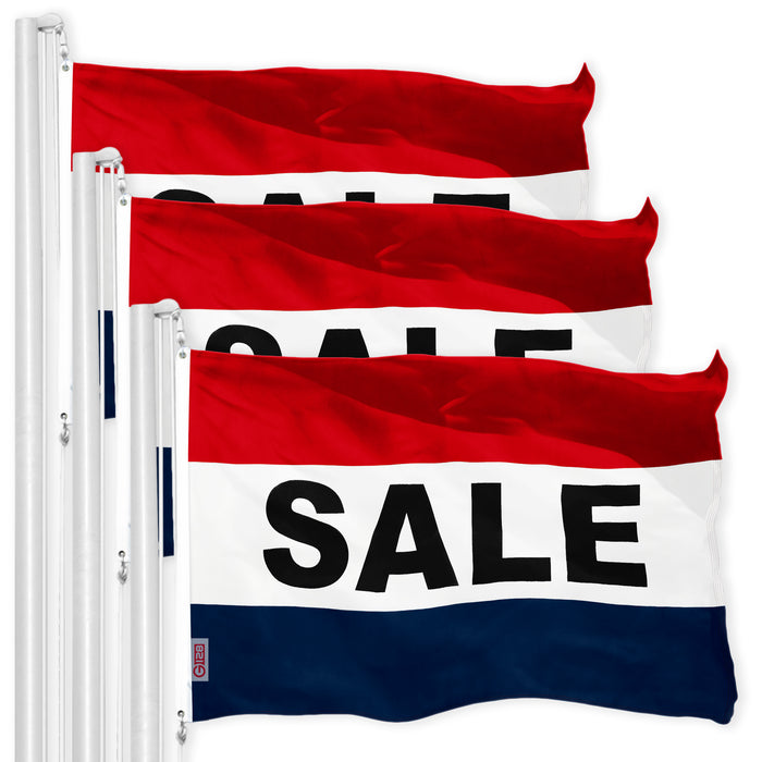Sale Sign Flag 3x5 Ft 3-Pack Printed 150D Polyester By G128