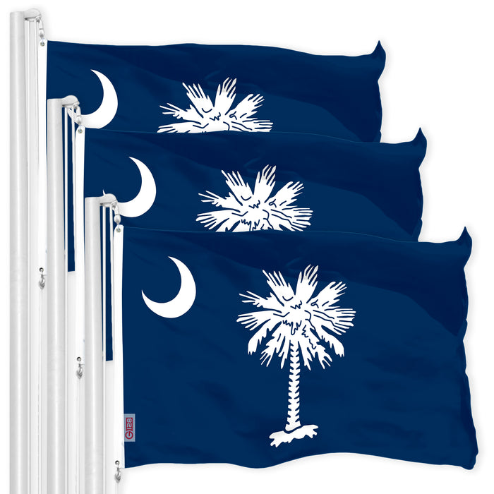 South Carolina SC State Flag 3x5 Ft 3-Pack 150D Printed Polyester By G128