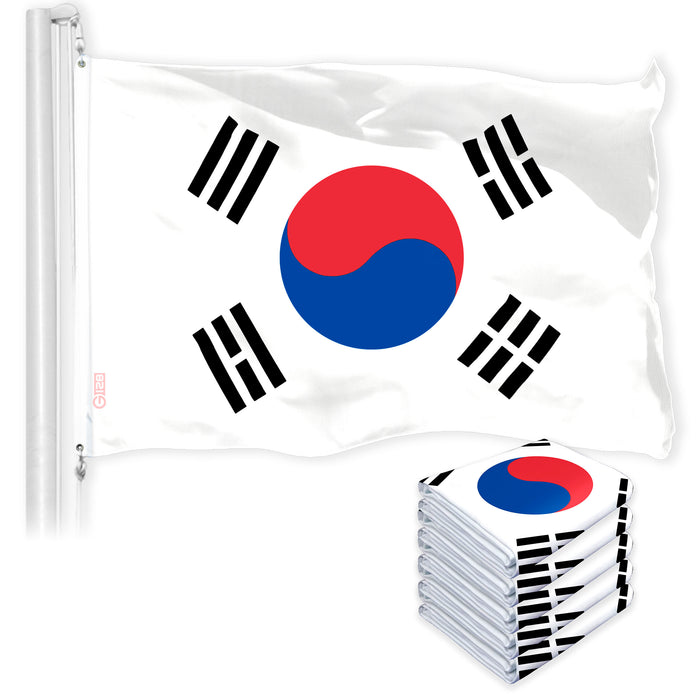 South Korea South Korean Flag 3x5 Ft 5-Pack 150D Printed Polyester By G128