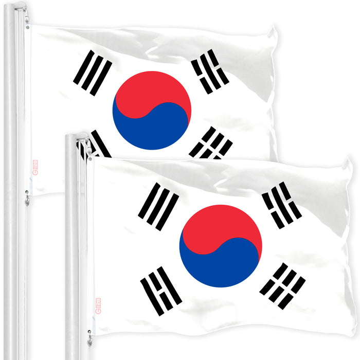 South Korea South Korean Flag 3x5 Ft 2-Pack 150D Printed Polyester By G128