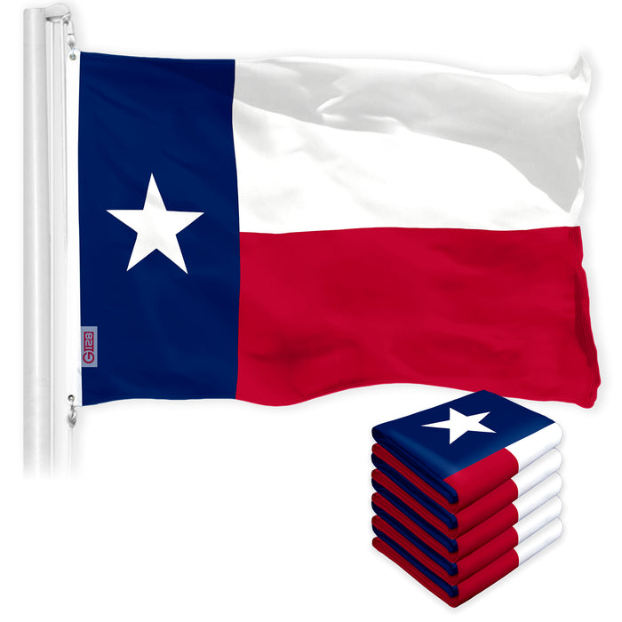 Texas TX State Flag 3x5 Ft 5-Pack 150D Printed Polyester By G128