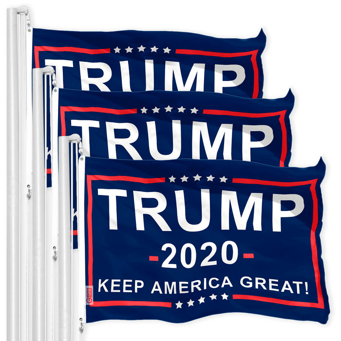 Trump Keep America Great 2020 Flag 3x5 Ft 3-Pack Printed 150D Polyester By G128