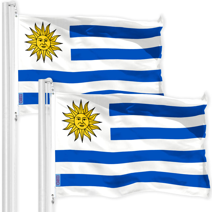 Uruguay Uruguayan Flag 3x5 Ft 2-Pack 150D Printed Polyester By G128