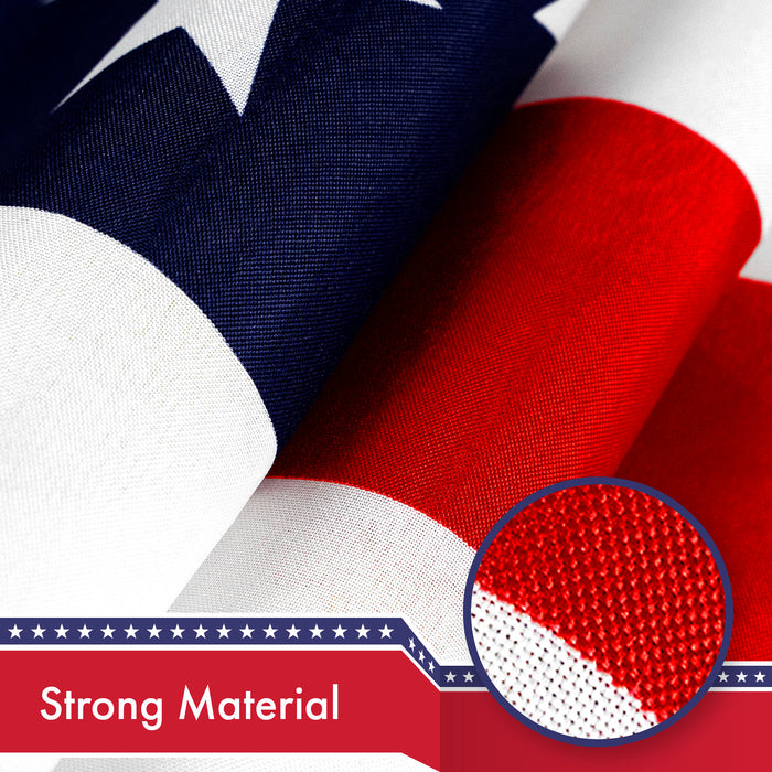 G128 2 Pack: American USA Flag | 2x3 Ft | LiteWeave Pro Series Printed 150D Polyester | Country Flag, Indoor/Outdoor, Vibrant Colors, Brass Grommets, Thicker and More Durable Than 100D 75D Polyester