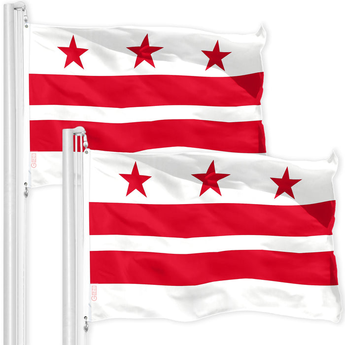 Washington DC City Flag 3x5 Ft 2-Pack 150D Printed Polyester By G128