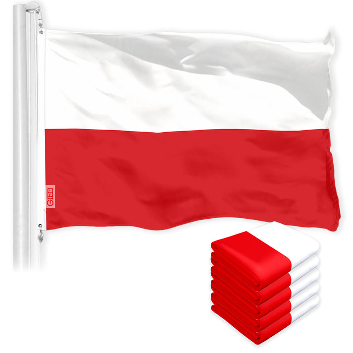 Poland Polish Flag 3x5 Ft 5-Pack 150D Printed Polyester By G128