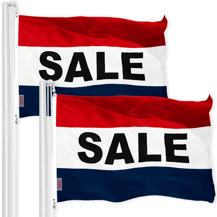 Sale Sign Flag 3x5 Ft 2-Pack Printed 150D Polyester By G128