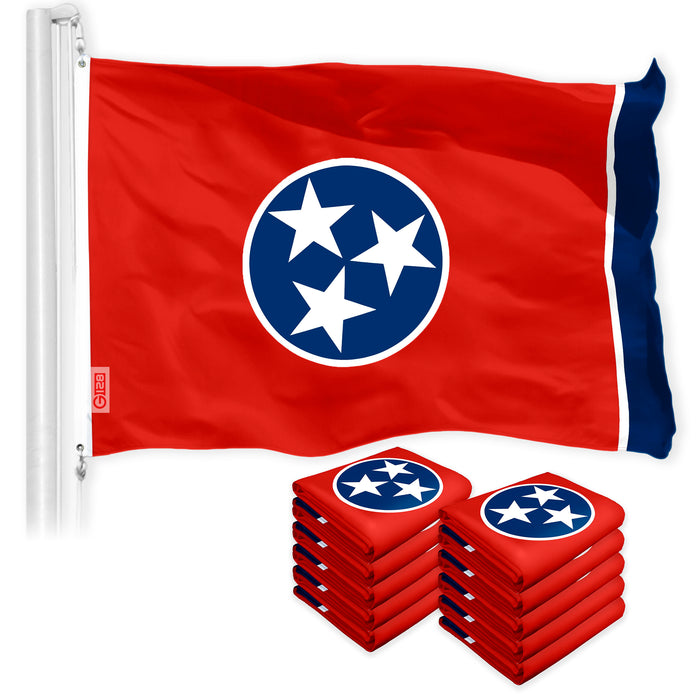 Tennessee TN State Flag 3x5 Ft 10-Pack 150D Printed Polyester By G128