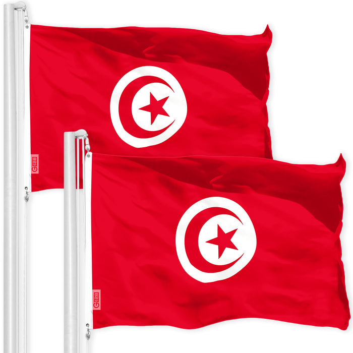 Tunisia Tunisian Flag 3x5 Ft 2-Pack 150D Printed Polyester By G128