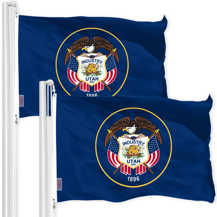 Utah UT State Flag 3x5 Ft 2-Pack 150D Printed Polyester By G128
