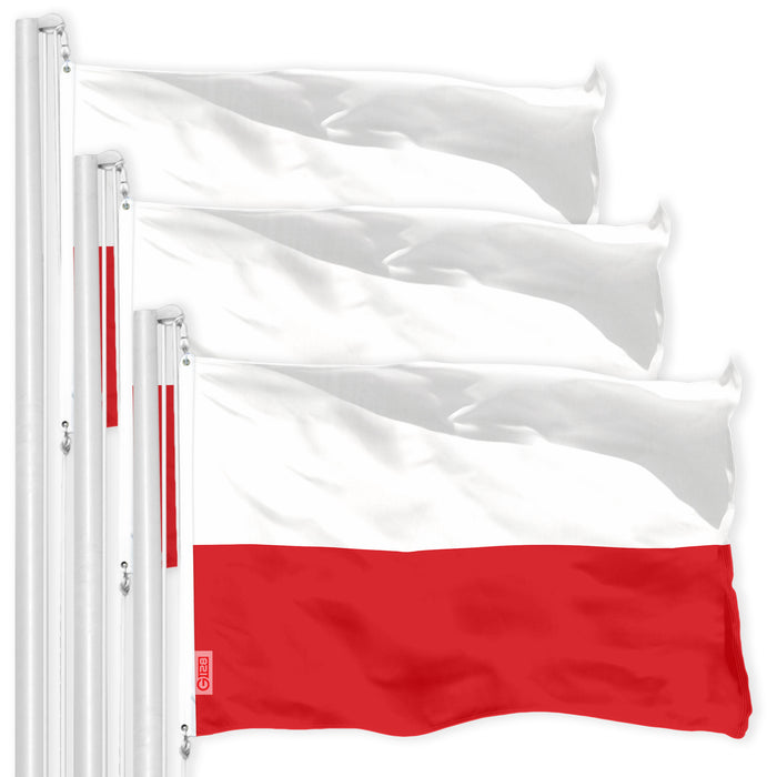 Poland Polish Flag 3x5 Ft 3-Pack 150D Printed Polyester By G128