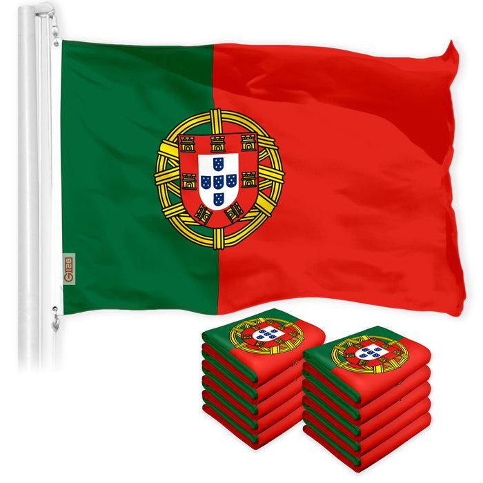 Portugal Portuguese Flag 3x5 Ft 10-Pack 150D Printed Polyester By G128