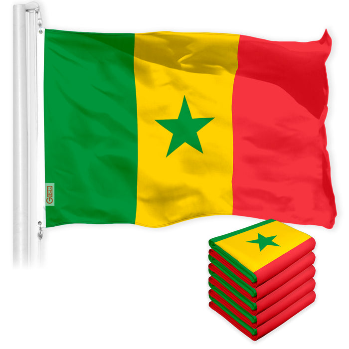 Senegal Senegalese Flag 3x5 Ft 5-Pack 150D Printed Polyester By G128
