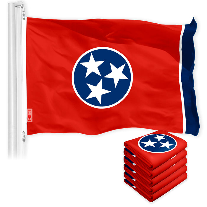 Tennessee TN State Flag 3x5 Ft 5-Pack 150D Printed Polyester By G128