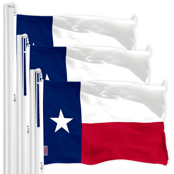 Texas TX State Flag 3x5 Ft 3-Pack 150D Printed Polyester By G128