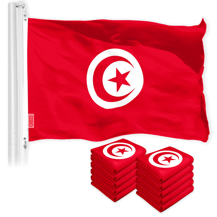 Tunisia Tunisian Flag 3x5 Ft 10-Pack 150D Printed Polyester By G128