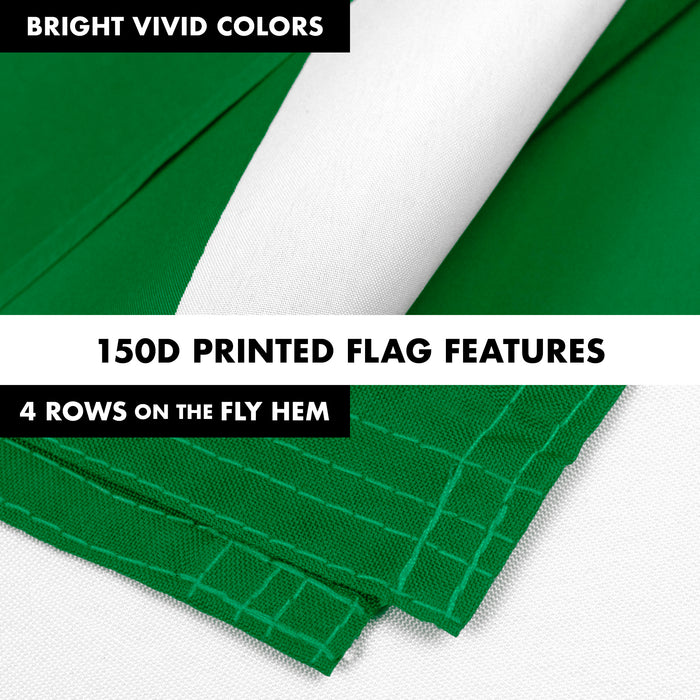 G128 Combo Pack: 6 Feet Tangle Free Spinning Flagpole (Silver) Nigeria Nigerian Flag 3x5 ft Printed 150D Brass Grommets (Flag Included) Aluminum Flag Pole