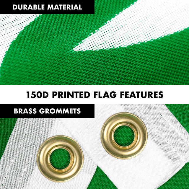 G128 Combo Pack: 6 Feet Tangle Free Spinning Flagpole (Black) Saudi Arabia Saudi Arabian Flag 3x5 ft Printed 150D Brass Grommets (Flag Included) Aluminum Flag Pole