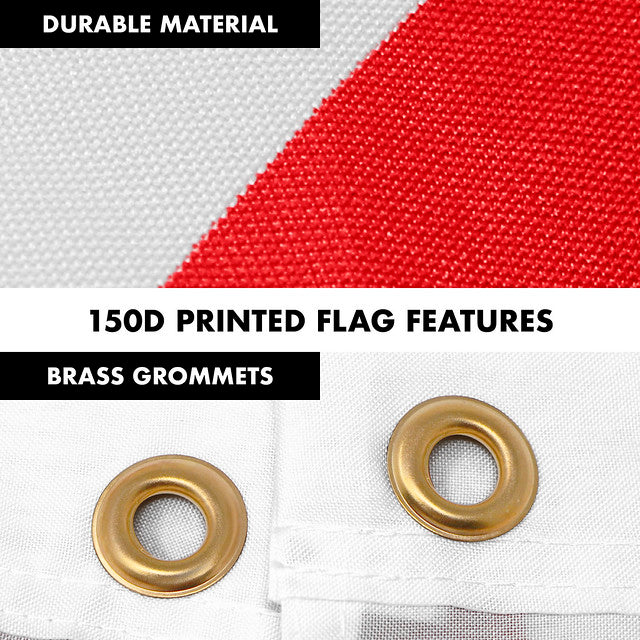 G128 Combo Pack: 6 Feet Tangle Free Spinning Flagpole (Silver) Washington DC Capital Flag 3x5 ft Printed 150D Brass Grommets (Flag Included) Aluminum Flag Pole