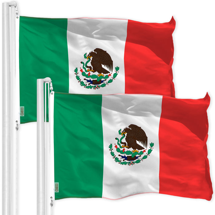 Mexico Mexican Flag 3x5 Ft 2-Pack 150D Printed Polyester By G128