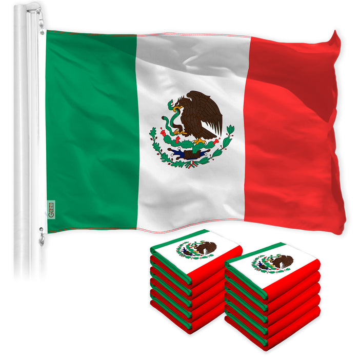 Mexico Mexican Flag 3x5 Ft 10-Pack 150D Printed Polyester By G128