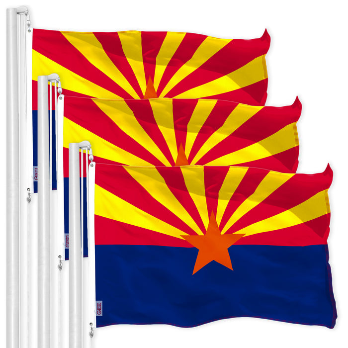 Arizona AZ State Flag 3x5 Ft 3-Pack 150D Printed Polyester By G128