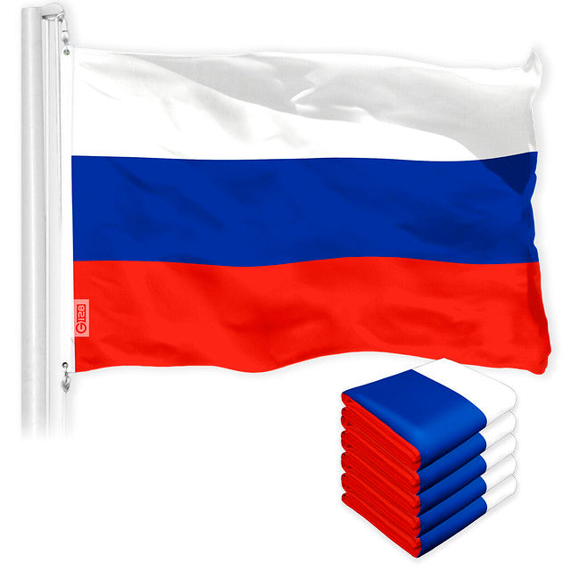 Russia Russian Flag 3x5 Ft 5-Pack 150D Printed Polyester By G128