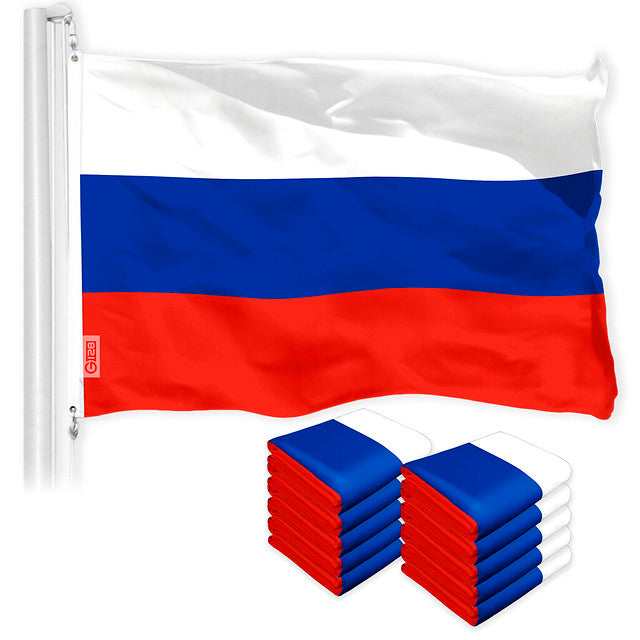 Russia Russian Flag 3x5 Ft 10-Pack 150D Printed Polyester By G128