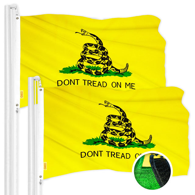 Gadsden Don't Tread on Me Flag 2x3FT 2-Pack Embroidered Polyester By G128