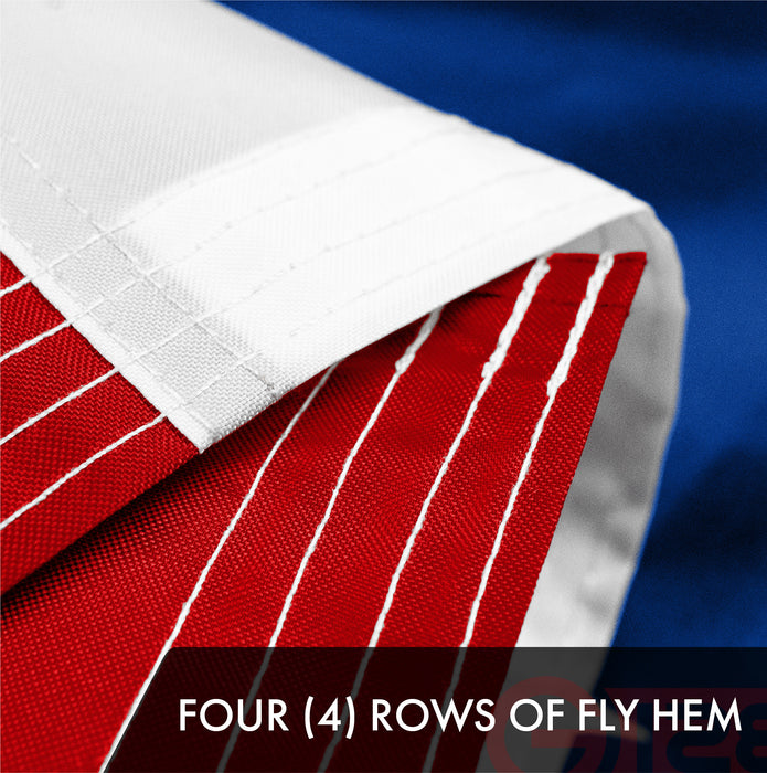 G128 3 Pack: Puerto Rico Puerto Rican Flag | 2x3 Ft | ToughWeave Series Embroidered 300D Polyester | Embroidered Design, Indoor/Outdoor, Brass Grommets