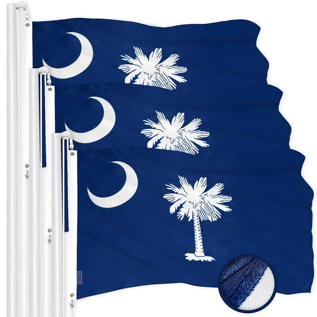 South Carolina South Carolina State Flag 3x5 Ft 3-Pack Embroidered Polyester By G128