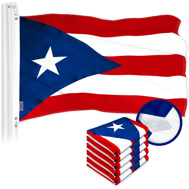 Puerto Rico Puerto Rican Flag 3x5 Ft 5-Pack Embroidered Polyester By G128