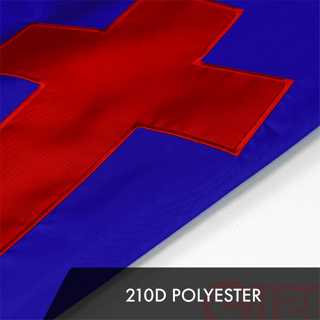 Christian Flag 3x5 Ft 2-Pack Embroidered Polyester By G128