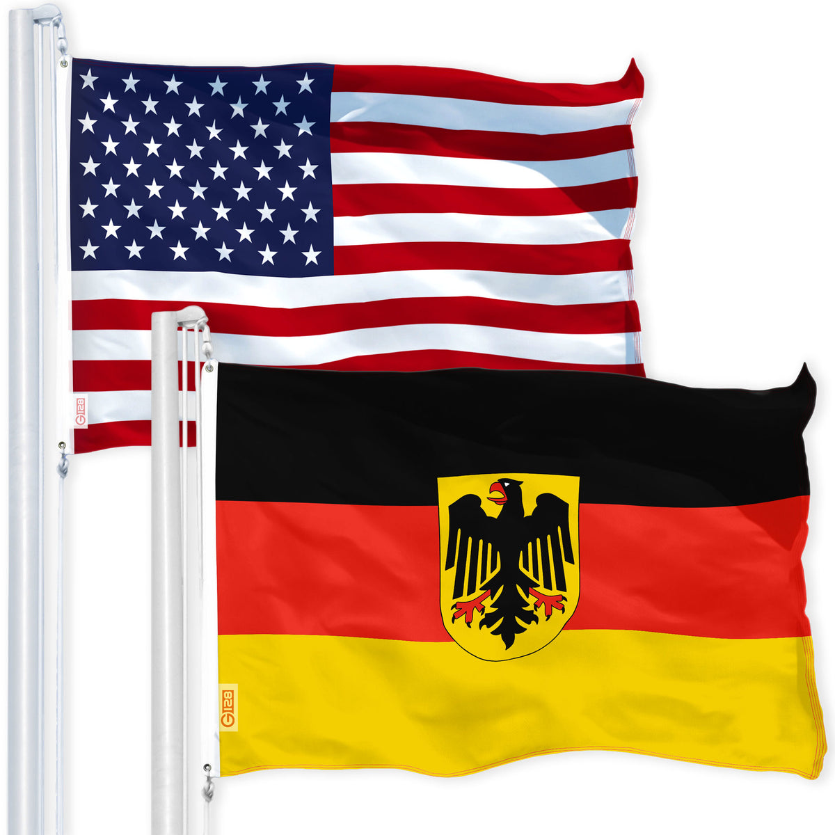 G128 Combo Pack: USA American Flag & Germany German Ensign