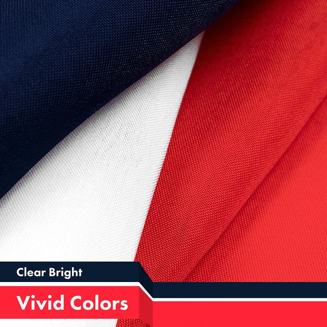 G128 - 5 Pack: Navy Blue NEW France French Flag | 3x5 feet | Printed 150D - Indoor/Outdoor, Vibrant Colors, Brass Grommets, Quality Polyester, Much Thicker More Durable Than 100D 75D Polyester