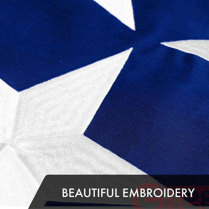 G128 Combo Pack: American USA Flag 1x1.5 Ft & Tennessee TN  1x1.5 Ft | Both ToughWeave Series Embroidered 300D Polyester, Embroidered Design, Indoor/Outdoor, Brass Grommets