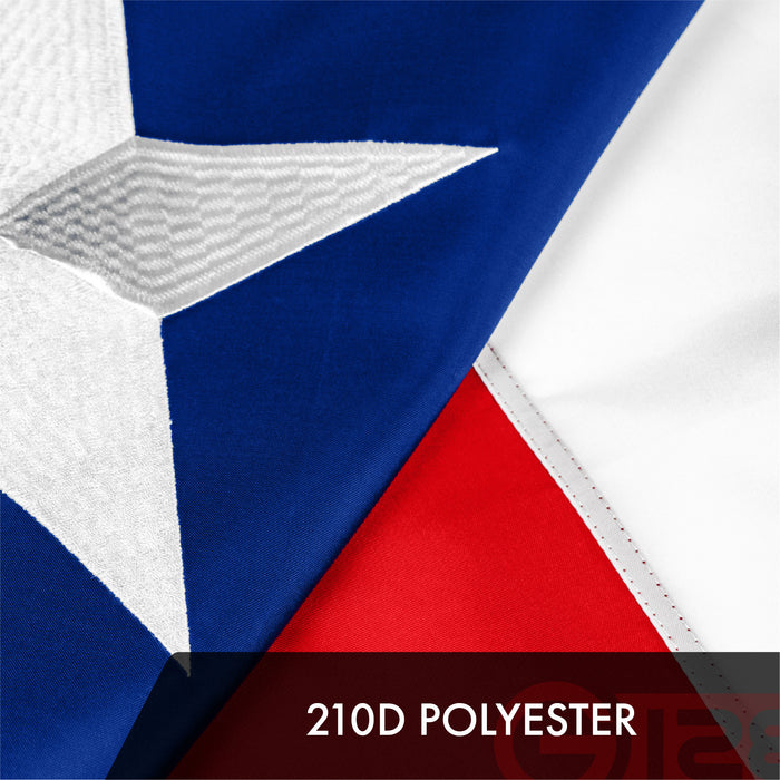 G128 3 Pack: Texas TX State Flag | 20x30 In | ToughWeave Series Embroidered 300D Polyester | Embroidered Design, Indoor/Outdoor, Brass Grommets