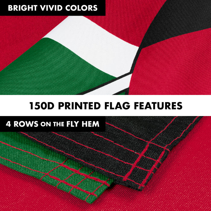 Flag Pole 6FT White Tangle Free & Kenya Kenyan Flag 3x5 Ft Combo Printed 150D Polyester By G128