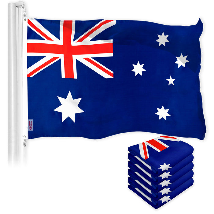 Australia Australian Flag 3x5 Ft 5-Pack 150D Printed Polyester By G128