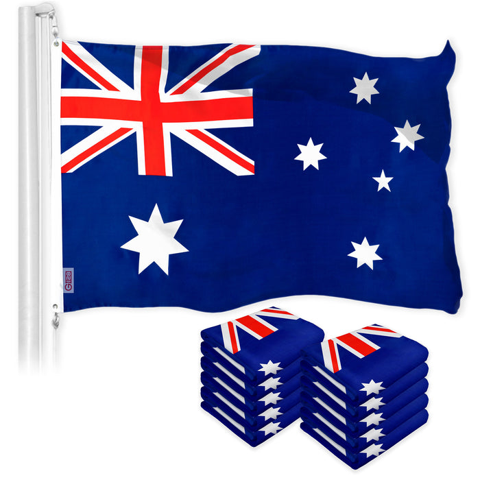 Australia Australian Flag 3x5 Ft 10-Pack 150D Printed Polyester By G128