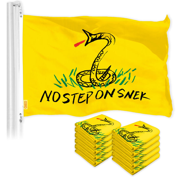 No Step On Snek Flag 3x5 Ft 10-Pack Printed 150D Polyester By G128