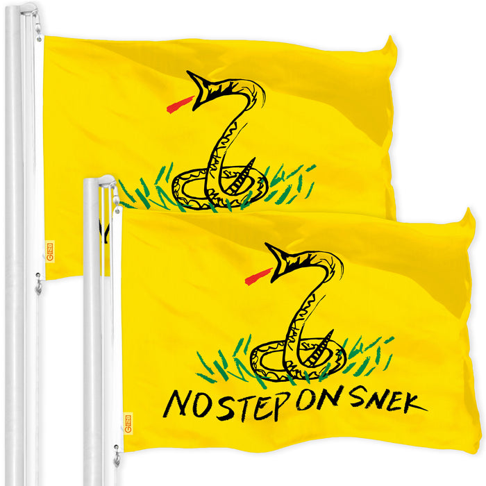 No Step On Snek Flag 3x5 Ft 2-Pack Printed 150D Polyester By G128