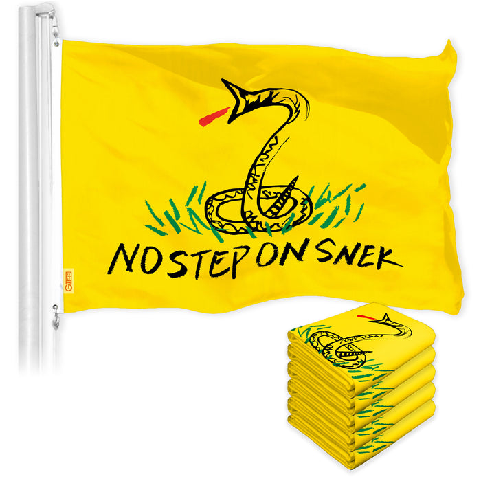No Step On Snek Flag 3x5 Ft 5-Pack Printed 150D Polyester By G128