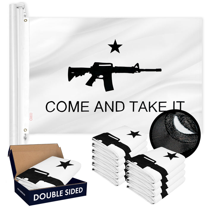 Come and Take It (Rifle) Flag 3x5 Ft 10-Pack Double-sided Embroidered Polyester By G128