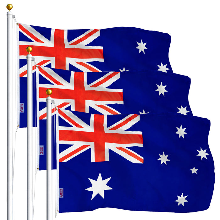 Australia Australian Flag 3x5 Ft 3-Pack Printed Polyester By G128